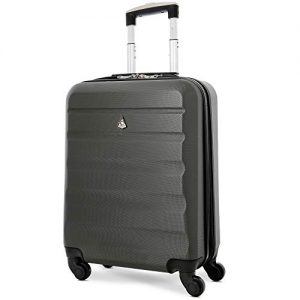 Aerolite 55x40x20 Ryanair Permissão máxima de 40L Carcaça leve leve Leve maleta de bagagem de mão na cabine com 4 rodas – também aprovada para easyJet, British Airways, Jet2 e mais (carvão)